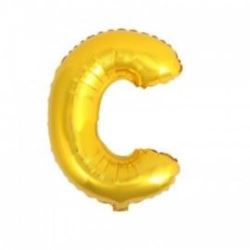 Balon foliowy 32" - literka C - złoto. 1 szt.