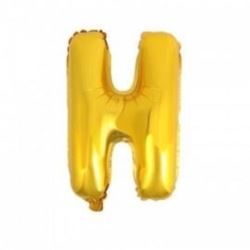 Balon foliowy 32" - literka H - złoto, 1 szt.