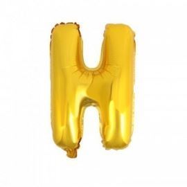 Balon foliowy 32" - literka H - złoto, 1 szt.