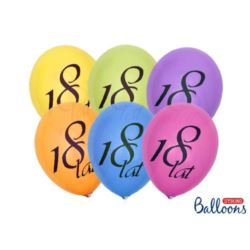 Balon 27cm "18 Lat" pastel mix 1 op/6 szt