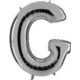 Balon, foliowy literka mała 30 cm - srebrna "G"