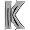 Balon, foliowy literka mała 30 cm - srebrna "K"
