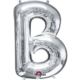 Balon foliowy Litera "B" srebrny 68x86 cm