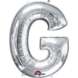 Balon foliowy Litera"G" srebrny 63x81 cm