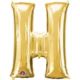 Balon foliowy litera "H" 66x81 cm - złoty