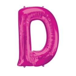 Balon foliowy Litera "D" różowy, 60x83 cm