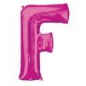 Balon foliowy Litera "F" różowy, 53x81 cm