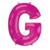 Balon foliowy Litera "G" różowy, 63x81 cm