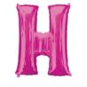 Balon foliowy Litera "H" różowy, 66x81 cm