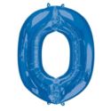 Balon foliowy Litera "O" niebieska 66x83 cm