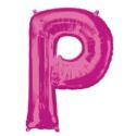 Balon foliowy Litera "P" różowy, 60x81 cm