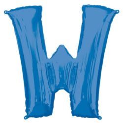 Balon foliowy Litera "W" niebieski 71x83 cm