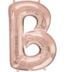 Balon foliowy Litera "B" różowe złoto, 58x836 cm