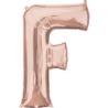 Balon foliowy Litera "F" różowe złoto - 53x81 cm