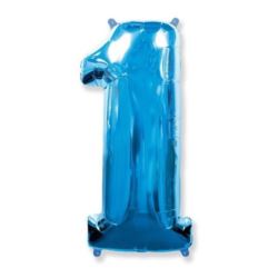 Balon foliowy FX - "Number 1" niebieski,95 cm