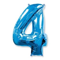 Balon foliowy FX - "Number 4" niebieski,95 cm