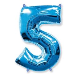 Balon foliowy FX - "Number 5" niebieski