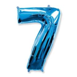 Balon foliowy FX - "Number 7" niebieski,95 cm