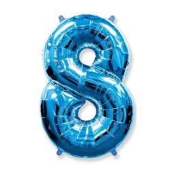 Balon foliowy FX - "Number "8" niebieski 95 cm