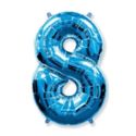 Balon foliowy FX - "Number "8" niebieski 95 cm