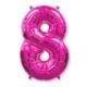 Balon foliowy FX - "Number 8" różowy