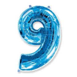 Balon foliowy FX - "Number 9" niebieski