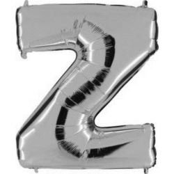 Balon, foliowy literka mała 30 cm - srebrna "Z"