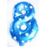 Balon foliowy cyfra "8" - niebieska w gwiazdki
