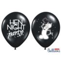 Balony 30cm, Hen night party, Pastel Black,6 szt.