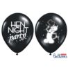 Balony 30cm, Hen night party, Pastel Black,6 szt.