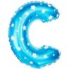 Balon foliowy Litera "C" - niebieska w gwiazdki