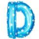 Balon foliowy Litera "D" - niebieska w gwiazdki