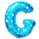 Balon foliowy Litera "G" - niebieska w gwiazdki