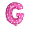 Balon foliowy Litera "G" - różowa w serduszka