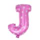 Balon foliowy Litera "J" - różowa w serduszka