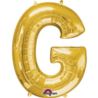 Balon, foliowy literka mini "G" 22x33 cm, złoty