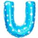 Balon foliowy Litera "U" - niebieska w gwiazdki