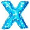 Balon foliowy Litera "X" - niebieska w gwiazdki