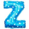 Balon foliowy Litera "Z" - niebieska w serduszka