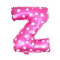 Balon foliowy Litera "Z" - różowa w serduszka