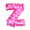 Balon foliowy Litera "Z" - różowa w serduszka