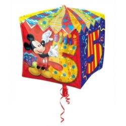 Balon, foliowy kostka Myszka Miki 5 urodziny 1 szt