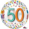 Balon foliowy Orbz "50-te urodziny" 38x40 cm