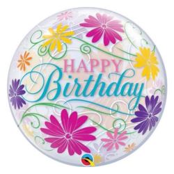 Balon foliowy 22" QL Bubble Poj. "Happy Birthday