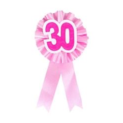 balony, balony na hel, dekoracje balonowe, balony Łódź, balony z nadrukiem, Kotylion urodzinowy "30", różowy