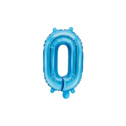 Balon foliowy Cyfra "0", 35cm, niebieski