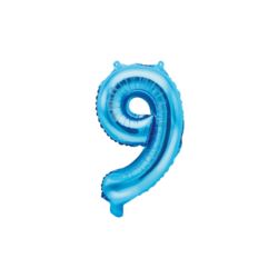 Balon foliowy Cyfra "9", 35cm, niebieski