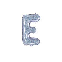 Balon foliowy Litera "E", 35cm, holograficzny