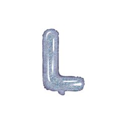 Balon foliowy Litera "L", 35cm, holograficzny