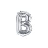 Balon foliowy Litera "B", 35cm, srebrny